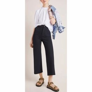 Anthropologie Courtney Cropped Wide Leg Pants